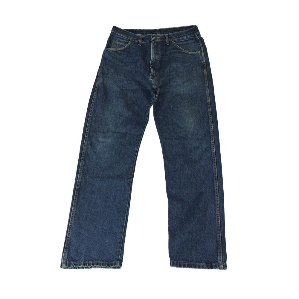 Wrangler Jeans Men's 38 x 32 regular fit straight blue denim pants retro